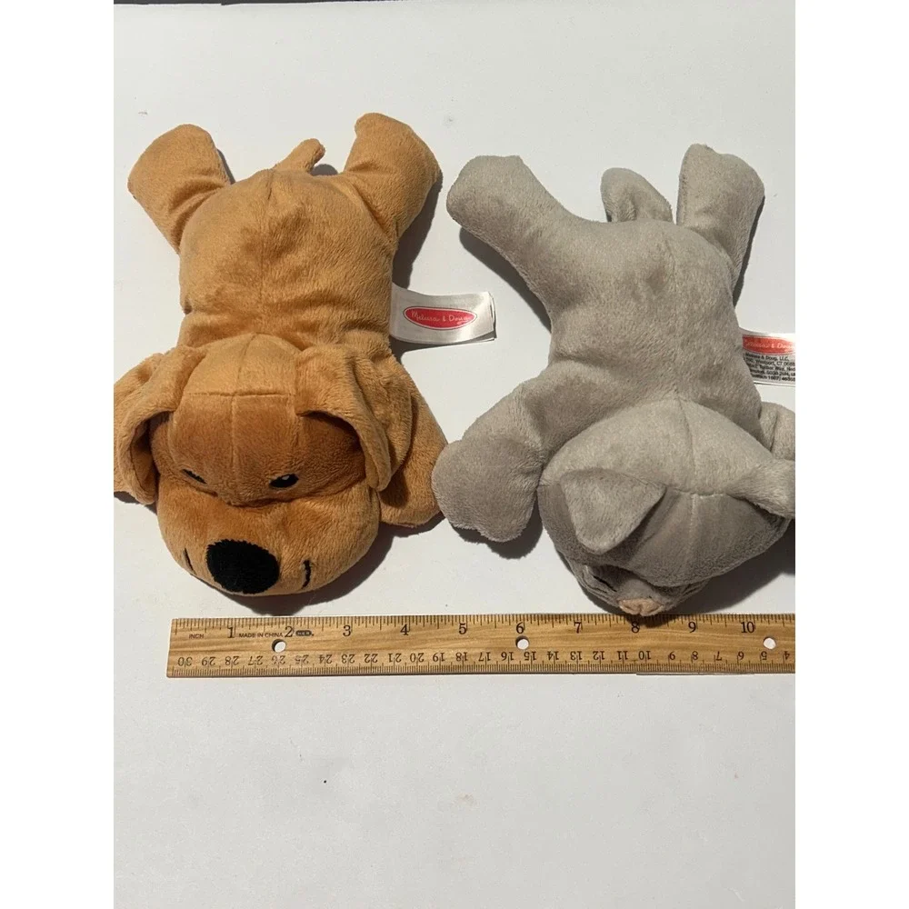4 Melissa & Doug Plush Animal Lot Tiger Black Lab Dog Puppy Kitten Stuffed Toys
